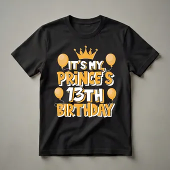 It's My Prince's 13th Birthday Graphic T-Shirt for Boys