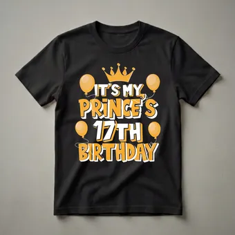 It's My Prince's 17th Birthday Graphic T-Shirt for Boys