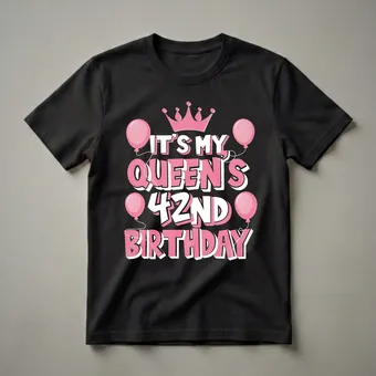 Queen's 42nd Birthday Party Graphic T-Shirt for Women