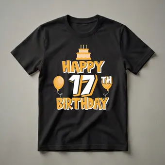 Happy 17th Birthday Graphic T-Shirt for Teens