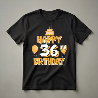 Happy 36th Birthday Graphic T-Shirt for Friends and Family