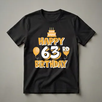 Happy 63rd Birthday Graphic T-Shirt for Friends and Family