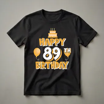 Happy 89th Birthday Celebration Graphic T-Shirt for Family