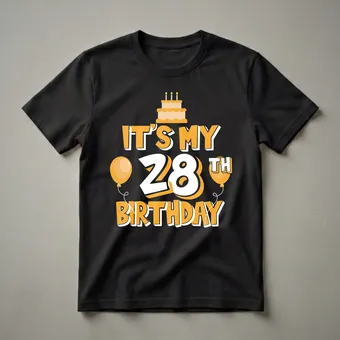 It's My 28th Birthday Graphic T-Shirt for Him or Her