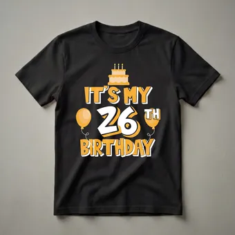 It's My 26th Birthday Graphic T-Shirt for Birthday Celebrations