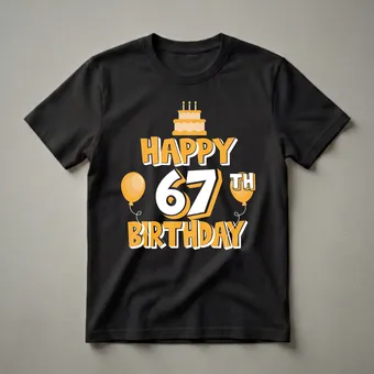 Happy 67th Birthday Graphic T-Shirt for Friends and Family