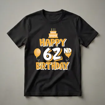Happy 62nd Birthday Graphic T-Shirt for Friends and Family