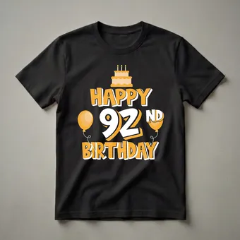 Happy 92nd Birthday Celebration Graphic T-Shirt for Family