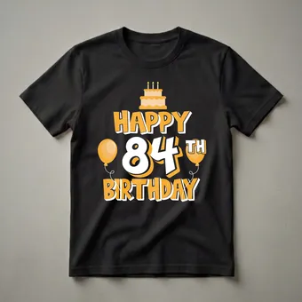 Happy 84th Birthday Celebration Graphic T-Shirt for Milestone
