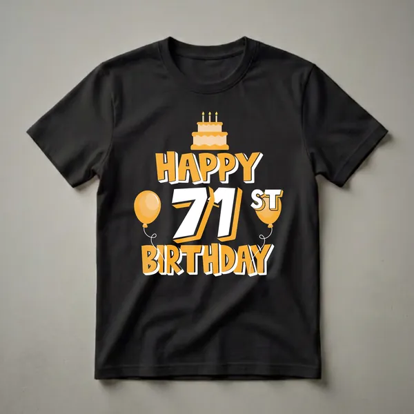 Happy 71st Birthday Graphic T-Shirt for Friends and Family