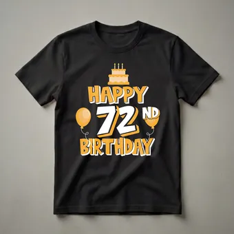 Happy 72nd Birthday Graphic T-Shirt for Friends and Family