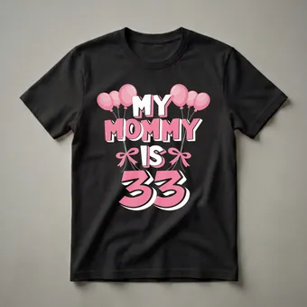 My Mommy Is 33 - 33rd Birthday Queen Graphic T-Shirt