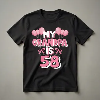My Grandpa Is 58 Years Old 58th Birthday T-Shirt for Grandfathers