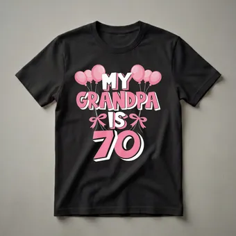 My Grandpa Is 70 70th Birthday Graphic T-Shirt for Grandfathers