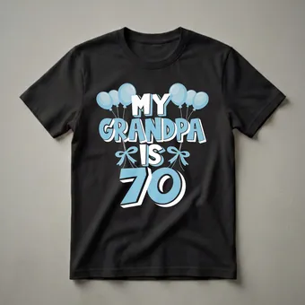 My Grandpa Is 70 Years Old 70th Birthday Balloon T-Shirt for Grandad