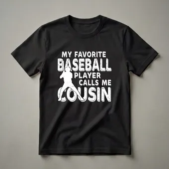 My Favorite Baseball Player Calls Me Cousin Funny T-Shirt