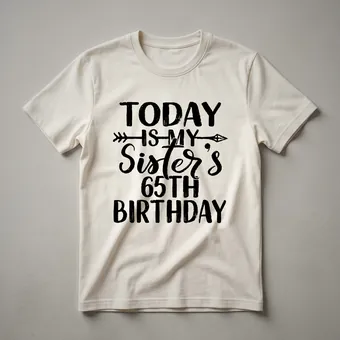 65th Birthday Sister Vintage Retro Graphic T-Shirt