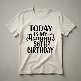 Today Is My Mommy's 56th Birthday Graphic T-Shirt for Mom
