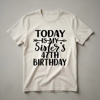 Sister's 47th Birthday Graphic T-Shirt for Her