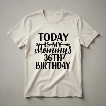 Today Is My Mommy's 36th Birthday Graphic T-Shirt for Mom