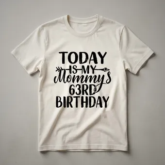 Today Is My Mommy's 63rd Birthday Graphic T-Shirt for Mom