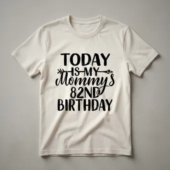 Today Is My Mommy's 82nd Birthday Graphic T-Shirt for Mom