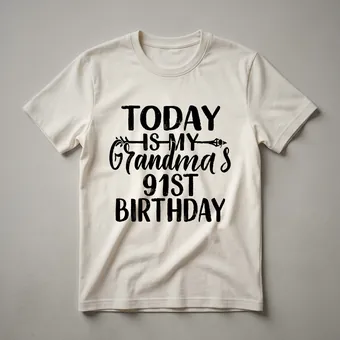 91st Birthday Queen Crown Graphic T-Shirt for Nana