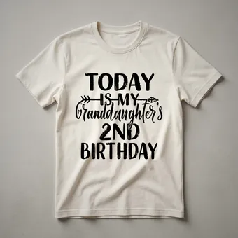 Granddaughter's 2nd Birthday Unicorn Graphic T-Shirt for Girls