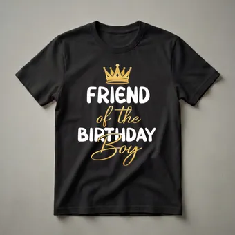 Friend of the Birthday Boy Crown Graphic T-Shirt for His Party