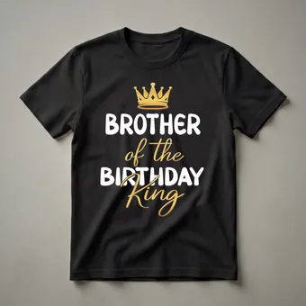 Brother of the Birthday King Graphic Crown T-Shirt for Siblings