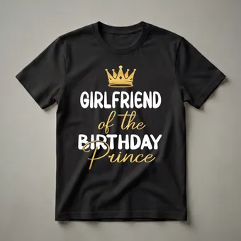 Girlfriend of the Birthday Prince Matching Family Birthday T-Shirt