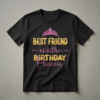Best Friend of the Birthday Princess Graphic T-Shirt for Girls