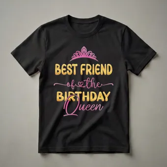 Best Friend of the Birthday Queen Graphic T-Shirt for Her