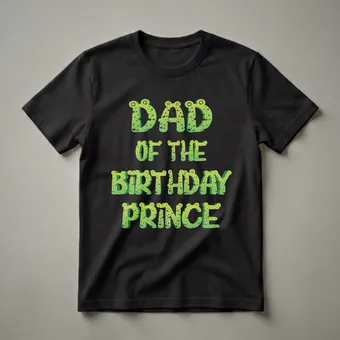 Dad Of The Birthday Prince Frog Themed Graphic T-Shirt