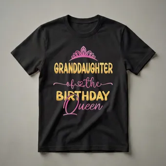 Granddaughter of the Birthday Queen Graphic T-Shirt