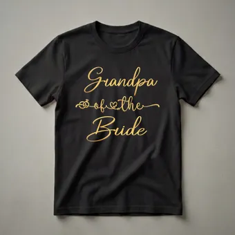 Grandpa of the Bride Wedding Role Graphic T-Shirt for Grandfathers