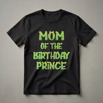 Mom Of The Birthday Prince Frog Themed Graphic T-Shirt