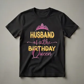 Husband of the Birthday Queen Crown T-Shirt