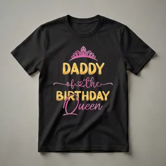 Daddy Of The Birthday Queen Graphic T-Shirt for Girls