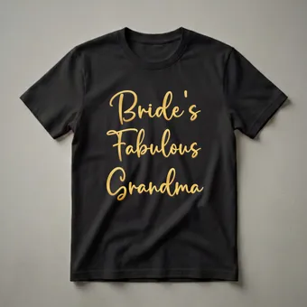 Bride's Fabulous Grandma Gold Script Wedding T-Shirt