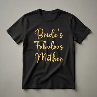 Bride's Fabulous Mother Gold Script Wedding T-Shirt