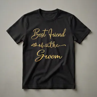 Best Friend of the Groom Wedding Party Script T-Shirt