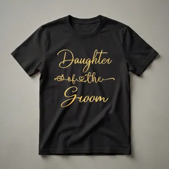 Daughter of the Groom Wedding Party Role Graphic T-Shirt