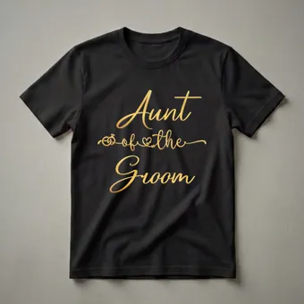 Aunt of the Groom Wedding Party Role Graphic T-Shirt