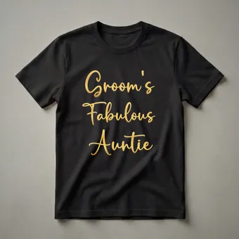 Groom's Fabulous Auntie Wedding Party Role T-Shirt