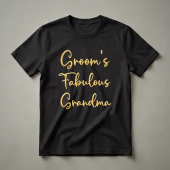 Groom's Fabulous Grandma Wedding Party T-Shirt