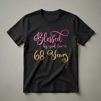 68th Birthday Blessed By God Graphic T-Shirt for Women