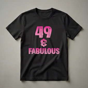 49 and Fabulous Floral Graphic T-Shirt for Women's 49th Birthday