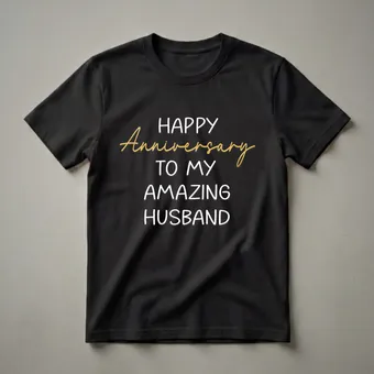 Happy Anniversary To My Husband T-Shirt for Couples