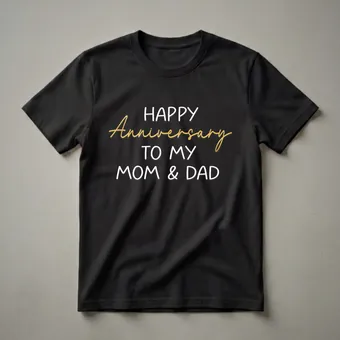 Happy Anniversary To My Mom And Dad Matching Couple T-Shirt